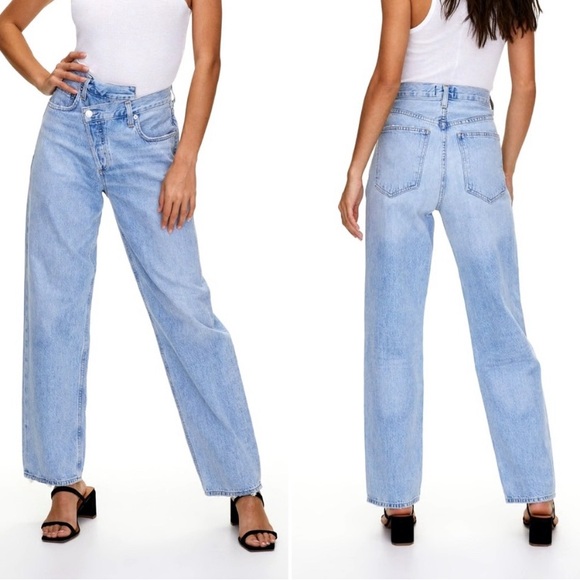 Agolde Criss Cross Upsized Jean Suburbia Light Wash Size 25 Loose High Rise - Picture 7 of 14